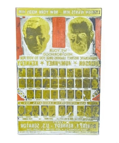 Vintage 1964 Robert Kennedy Printing Woodblock (1 of 7)