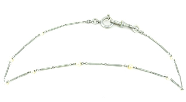 Antique Edwardian Era Watch Chain w Seed Pearls (1 of 6)