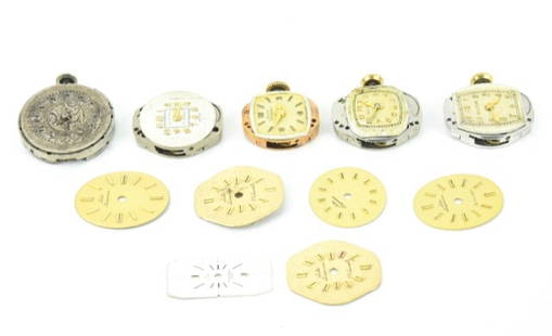 Antique Watch Faces - Jules Jurgensen Bulova Etc: Antique Watch Faces - Jules Jurgensen Bulova Clinton Girard Perregaux . Longest face measures .75 of an inch in length.