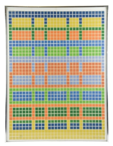 Arlene Sherman Signed Mid C Geometric Lithograph (1 of 9)