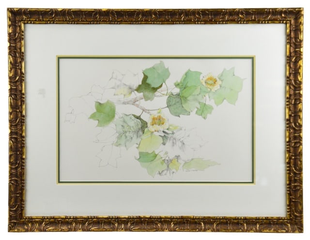 Donald Mackay Signed Watercolor Painting Tulip (1 of 8)