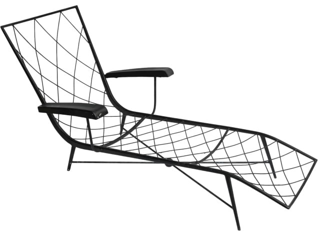 Capricorn Style Wrought Iron Outdoor Patio Chaise (1 of 6)