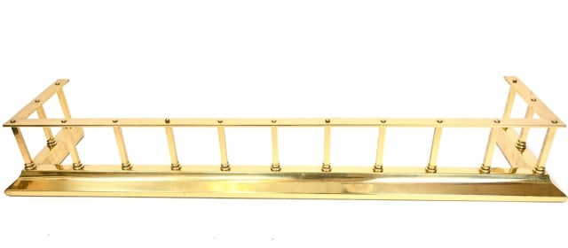 Quality Brass Contemporary Fire Place Fender: Quality Brass Contemporary Fire Place Fender. Measures 7 inches x 50 inches x 12 inches.