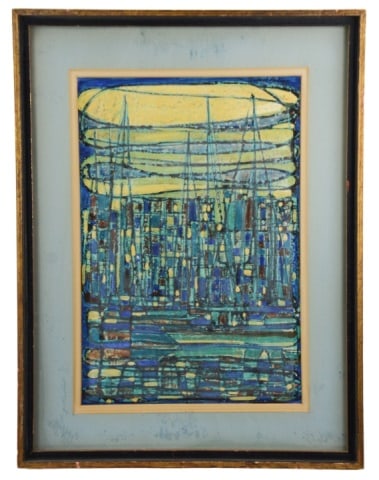 Rafael Ortega Signed Abstract Acrylic Painting (1 of 8)