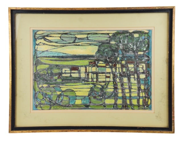 Rafael Ortega Signed Abstract Acrylic Painting (1 of 8)