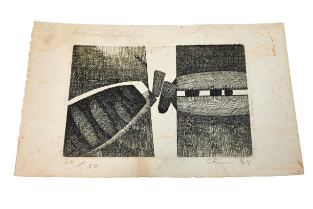 Peter Chinni Signed Abstract Engraving Dated 1967 (1 of 9)