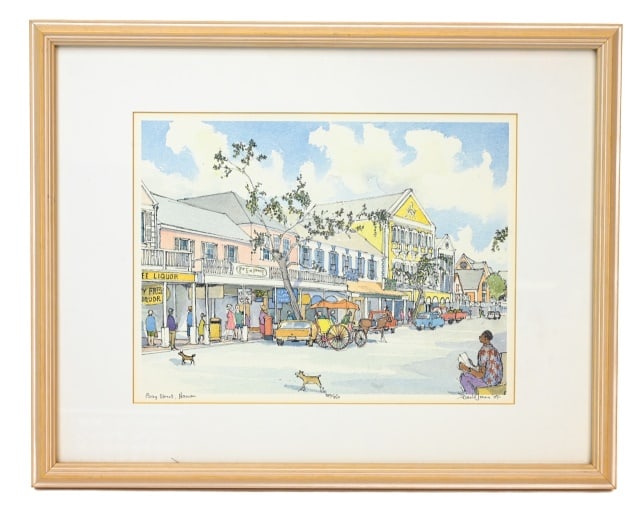 David Jones Water Color Painting Bay Street Nassau (1 of 10)