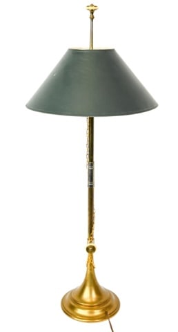 Chapman Tall Horn Motif Brass Table Lamp (1 of 6)
