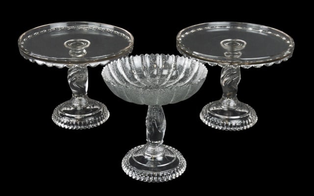 3 Antique Hobbs Brock Tree Life Pedestal Glass (1 of 13)