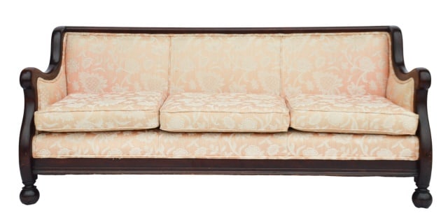 Chippendale Style Carved Upholstered 3-Seater Sofa (1 of 10)
