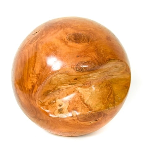 Artisan Made Spherical Burl Wood Sculpture (1 of 6)