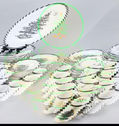 Spode England Porcelain Christmas Tree Service (1 of 13)