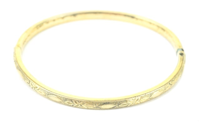 Antique Gold Filled Hinged Bangle Bracelet (1 of 8)