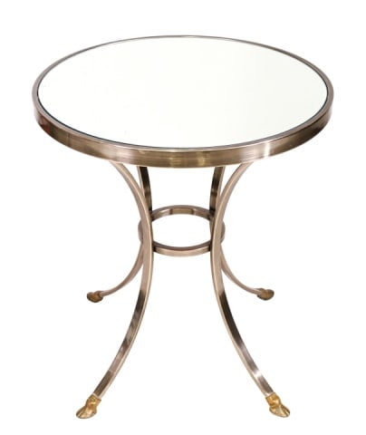Louis XVI Style Gueridon Brass & Glass Round Table (1 of 11)