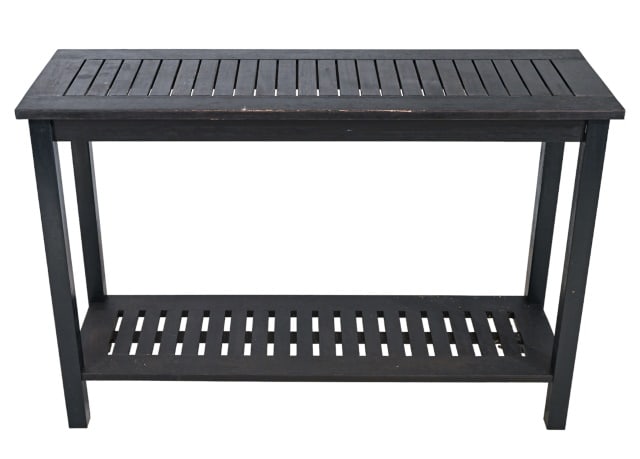 FSC Black Painted Teak Outdoor Console Table (1 of 12)