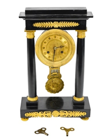 French Empire Marble & Ormolu Mantel Clock (1 of 9)