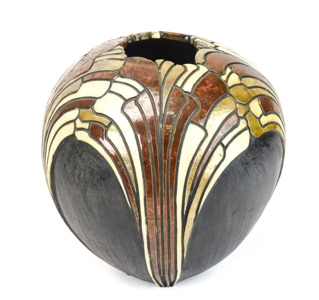 Signed Craftsman Made Art Deco Style Pottery Vase (1 of 9)