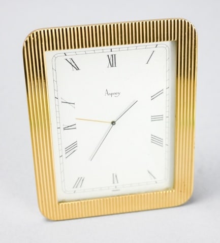 Vintage Brass & Glass Asprey Table Clock (1 of 7)