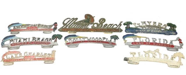 8 Antique U.S. Souvenir License Plate Toppers (1 of 11)