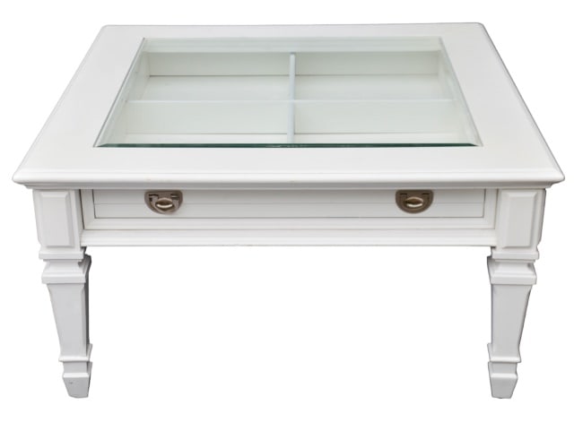 Contemporary Hand Painted Glass Top Coffee Table (1 of 12)