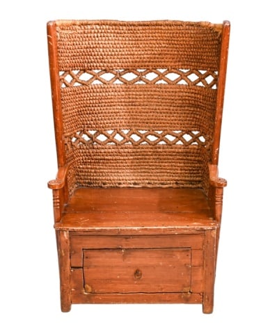 Antique Victorian Pine Orkney Chair with Drawer (1 of 12)