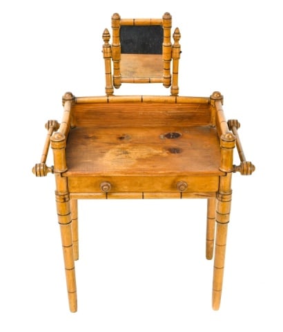 Antique French Bamboo Carved Doll Vanity (1 of 10)