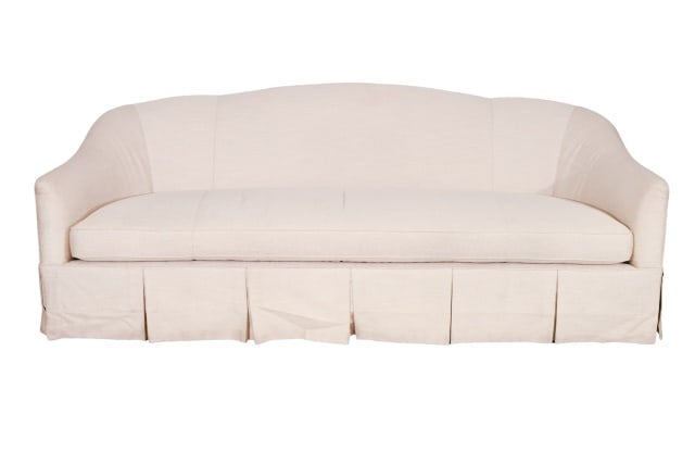Baker Furniture White Boucle Sofa Down & Fiber (1 of 18)