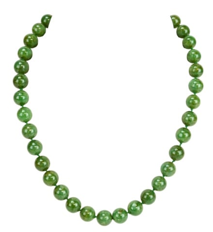 14K Yellow Gold and Natural Jade Bead Necklace (1 of 9)