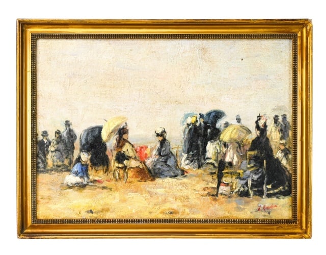 Signed Eugene Boudin Oil on Board Painting: Signed Eugene Boudin Oil on Board Painting.Measures 11 inches x 15 inches.Please carefully read our terms of sale, shipping information, and request any condition reports or photos prior to placing a