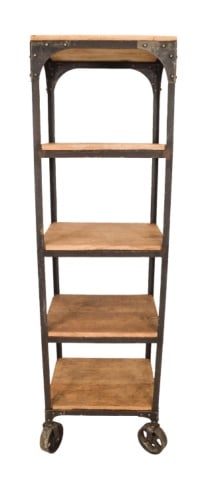Industrial Iron and Wood 5 Shelf Standing Etagere (1 of 8)