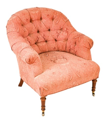 Hickory Victorian Style Tufted Upholstered Slipper (1 of 16)