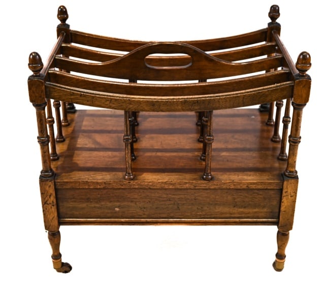 Vintage Walnut Georgian Canterbury on Casters: Vintage Walnut Georgian Canterbury on Casters. 19 inches x 19 inches x 14 inches
