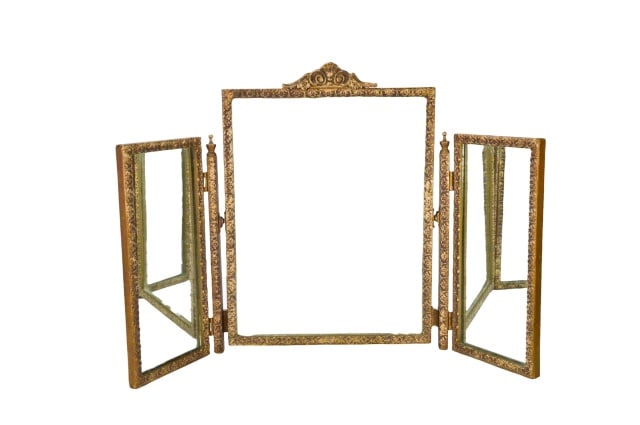 Mid C Tri Fold French Style Vanity Mirror (1 of 9)