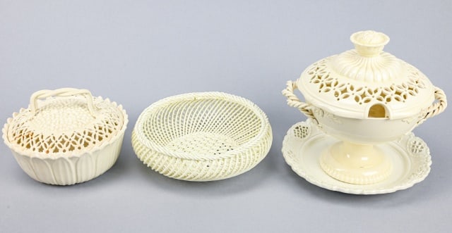 4 Antique Leedsware Creamware Table Top Pieces (1 of 15)