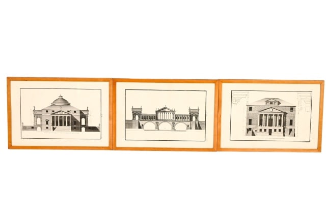 3 Framed Engravings Italian Architecture Rossi (1 of 10)