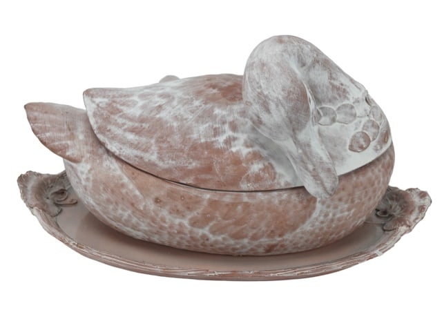 French Terra Cotta Duck Form Tureen w Ladle (1 of 12)