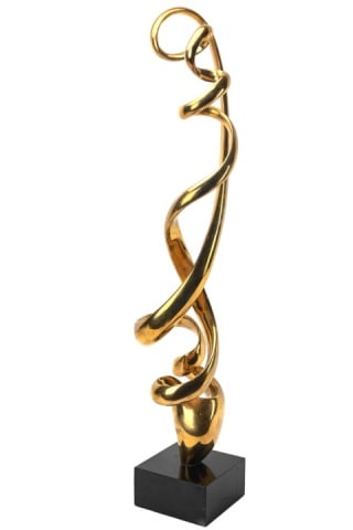 Vintage Gilt Bronze Hand Wrought Modern Sculpture (1 of 9)