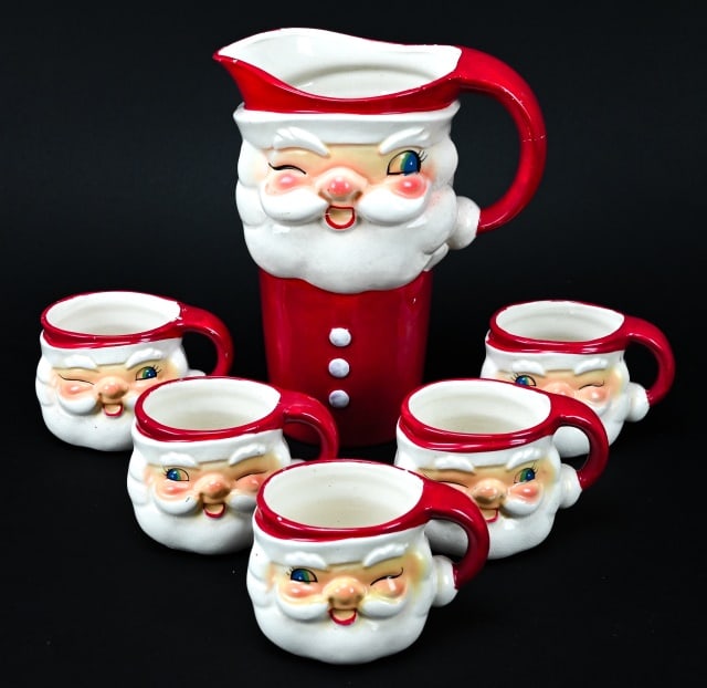 Holt Howard 1960 Santa Claus Ceramic Pitcher Mugs (1 of 13)