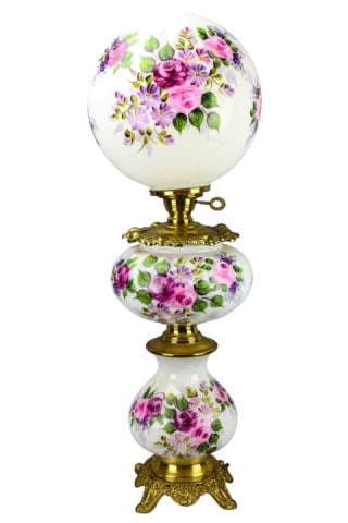 L. G. Wright Glass Vintage 3 Shade Parlor Lamp (1 of 17)