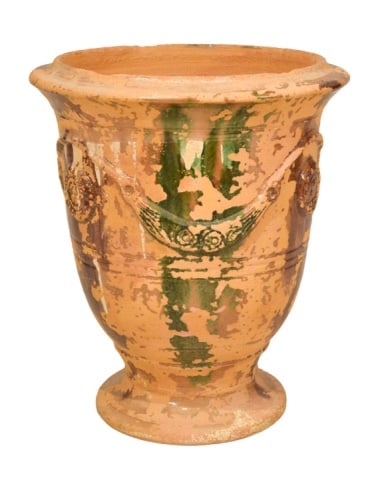 Large French Terra Cotta Garden Pot w Glaze (1 of 8)