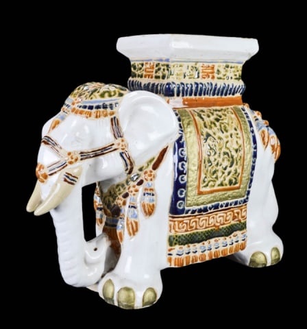 Indo Persian Ceramic Elephant Form  Plant Stand (1 of 8)