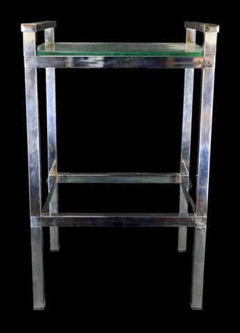 Mid C Modern Chrome and Glass Side Table (1 of 8)