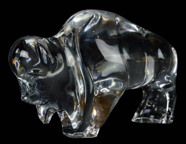 Baccarat France Crystal Buffalo Bison Statue (1 of 8)