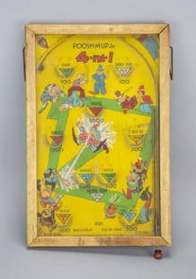 Vintage Poosh-m-up Jr 4-In-1 Baseball Pinball: Vintage Bagatelle Poosh-m-up Jr 4-In-1 Baseball Pinball Game. In working condition. 17 inches x 11 inches