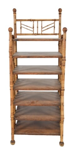 Antique Bamboo Etagere Shelf Stand (1 of 8)