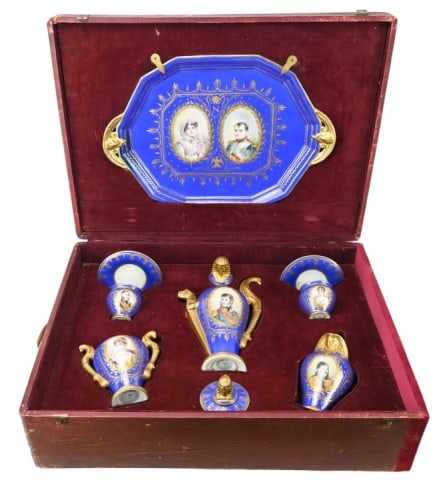 Antique Meissen Porcelain Tea Set Napoleon in Box (1 of 20)