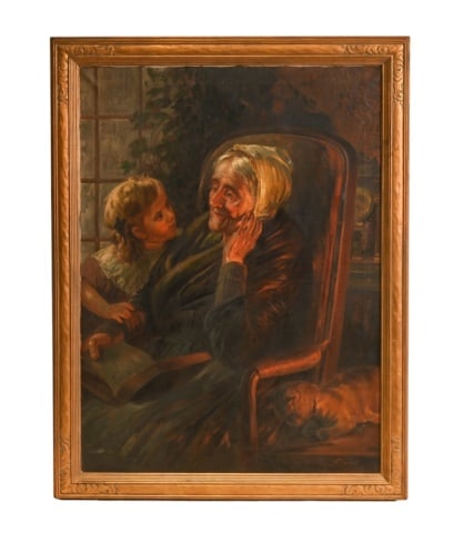 F. Heribert 19th C. Oil Signed Painting Portrait (1 of 8)