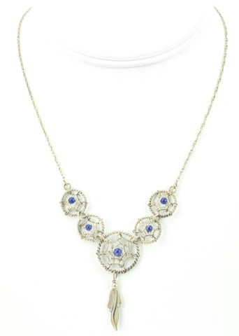 Native American Sterling Dream Catcher Necklace (1 of 7)