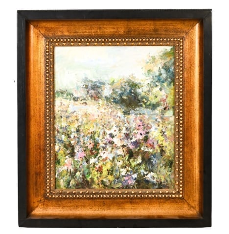 Impressionist Oil Painting of Flowers in Field (1 of 9)
