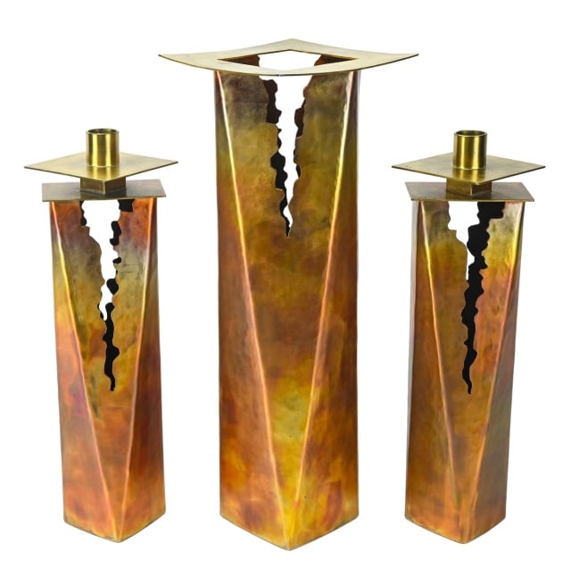 Franco Grignani Table Trio Hand Wrought Copper (1 of 17)